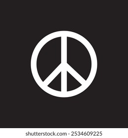 silhouette Peace Symbol Icon vector