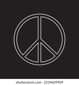 silhouette Peace Symbol Icon vector