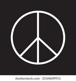 silhouette Peace Symbol Icon vector