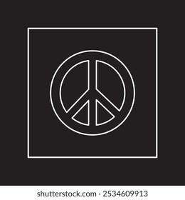 silhouette Peace Symbol Icon vector