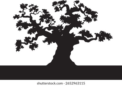 Silhouette of a Peaceful Woman with Flowers in Her Hair – Vector Art

