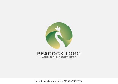 silhouette peacock head isolated circle vector illustration usable for logo design related to poultry. nature. farmer. animal.bird