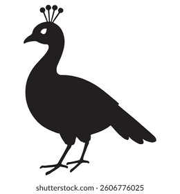 Silhouette Peacock Logo isolated Vector illustration