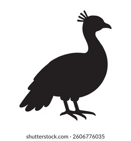 Silhouette Peacock Logo isolated Vector illustration