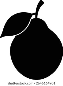Silhouette of a Pear Fruit A Simple, Elegant Vector Illustration	