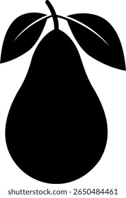 Silhouette of a pear with leaves