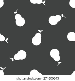 Silhouette of pear repeated on grey background