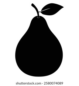 Silhouette pear vector art illustration.