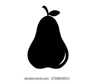 silhueta de uma pera, ilustração vetorial, ícone isolado em um fundo branco