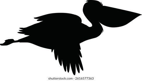 Silhouette Pelican Bird Flying Mood