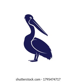 Silhouette pelican bird vector illustration design simple