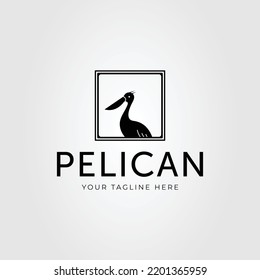 Silhouette pelican or egret or heron Logo, Vektorgrafik Design