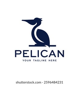 silhouette of pelican logo design