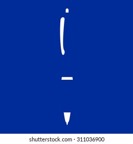 silhouette pen on a blue background. minimalism