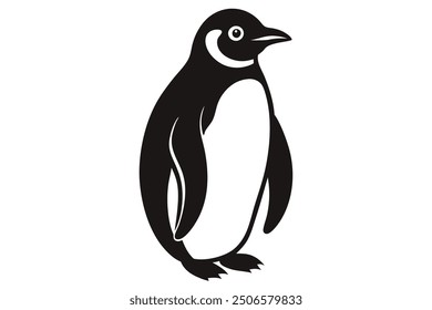 Silhouette penguin black color only full body