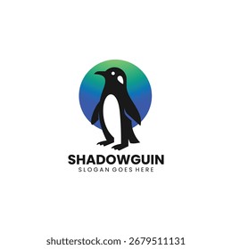 Silhouette Penguin Logo Design Template