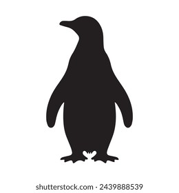 a silhouette of a penguin on a white background