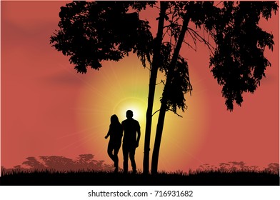 Silhouette of people 