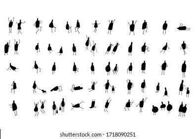 Silhouette People Architecture Sketch People Many Stock Vector (Royalty ...