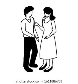 silhouette of people business standing on white background vector illustration design