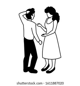 silhouette of people business standing on white background vector illustration design