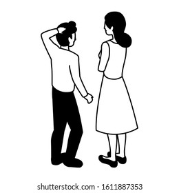 silhouette of people business standing on white background vector illustration design