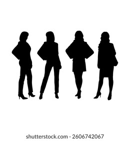  silhouette, people, business, woman, group, vector, illustration, black, men, fashion, boy, family