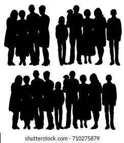 Silhouette People Crowd On White Background Stock Vector (Royalty Free ...