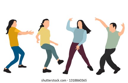 silhouette people dancing