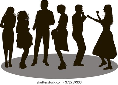 silhouette people dancing