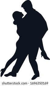 Silhouette of people dancing, illustration eps 10