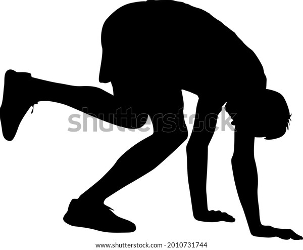 Silhouette People Different Poses Bent Over Stock Vector (Royalty Free ...