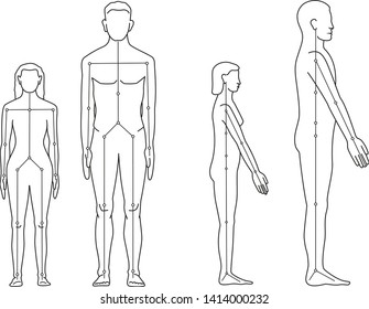Silueta de personas de diferente tamaño