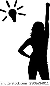 silhouette of people getting idea vector