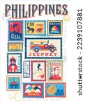 Silhouette of people head vector icon stamp design landmark tourist destinations