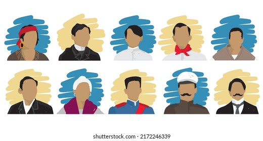 Silhouette of people head vector icon