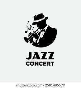  Silhouette People Hold Saxophone With Note Music Jazz Singer Player Classic Logo design inspiration