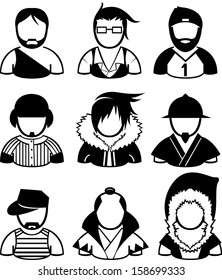 silhouette of people icon created in vector format