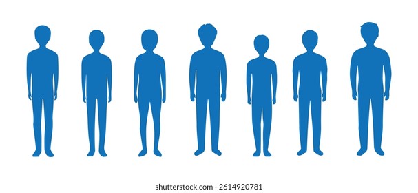 Silhouette People Icon Set for Human Resources, Social, or Demographic Design Projects