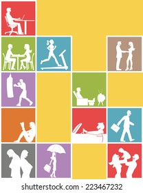 La silueta de personas dentro bloquea diferentes actividades 