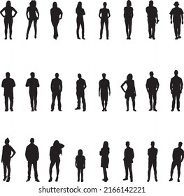 silhouette people on white background , Vector