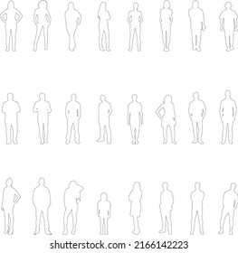 silhouette people on white background , Vector