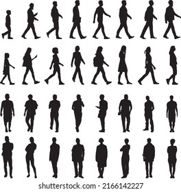 silhouette people on white background ,vector