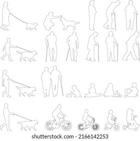 silhouette people on white background , Vector