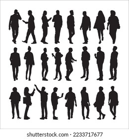 silhouette people on white background , Vector	