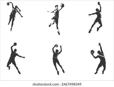 Silhouette of people playing volleyball