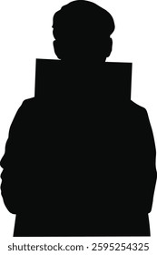 Silhouette of People Reading Book. Vector Illustration