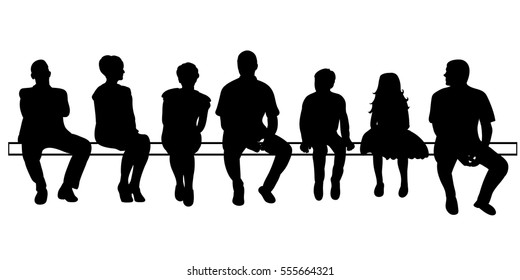  silhouette people sitting,vector, isolated,