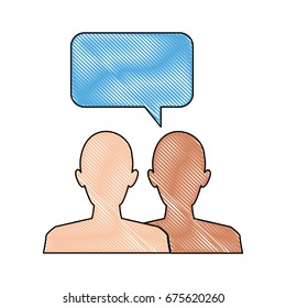 silhouette people with speech bubbles communication