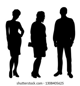 silhouette people stand 